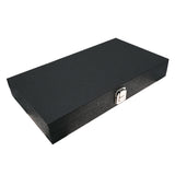 Black Leatherette Jewelry Display Tray with Solid Lid & Metal Clasp