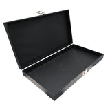 Black Leatherette Jewelry Display Tray with Solid Lid & Metal Clasp