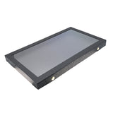 Black Leatherette Snap Close Acrylic Lid Display Tray - 1-1/8" Deep