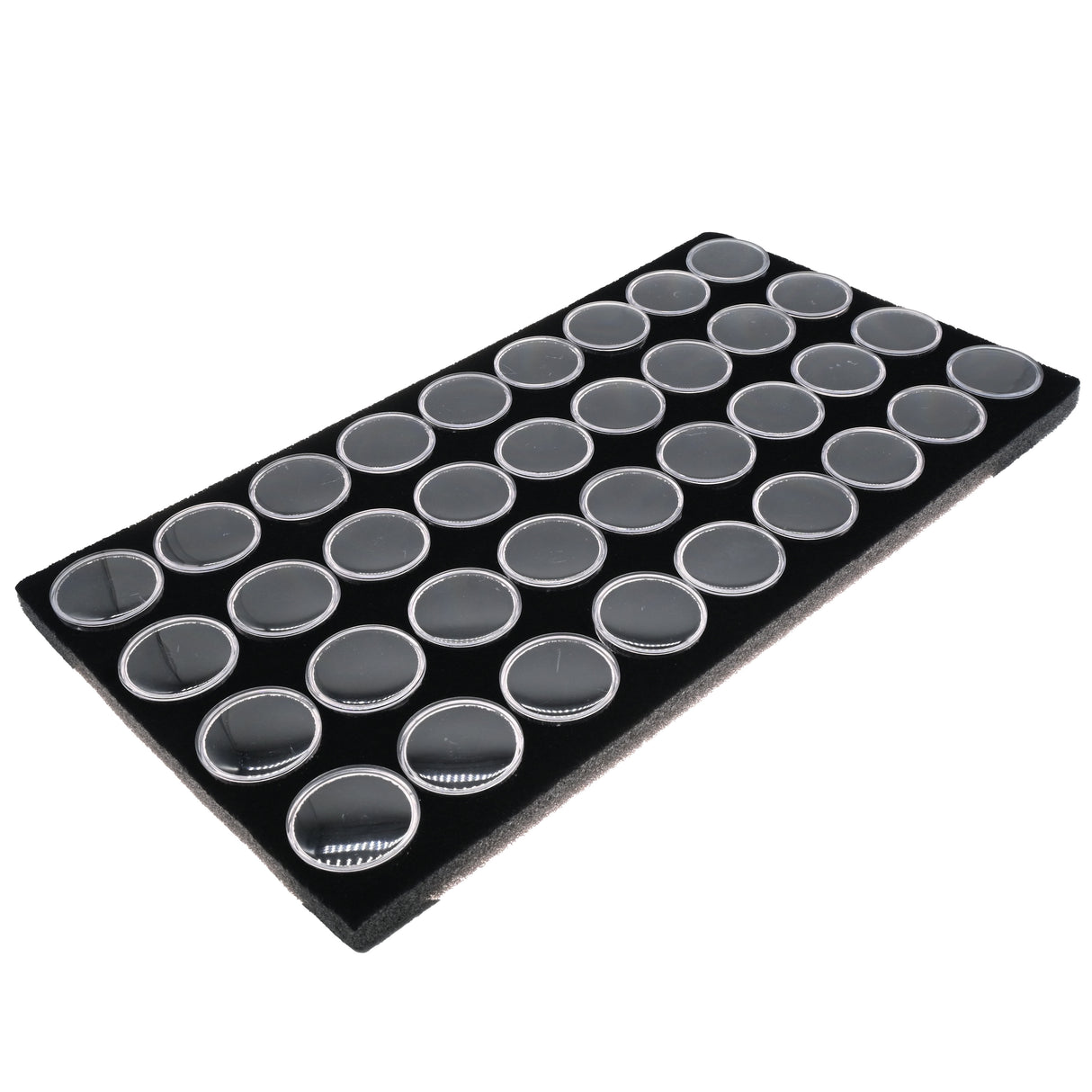 Full Size Black Foam 50 Acrylic Jar Gemstone Tray Liner - Jars Diameter 1-1/8"