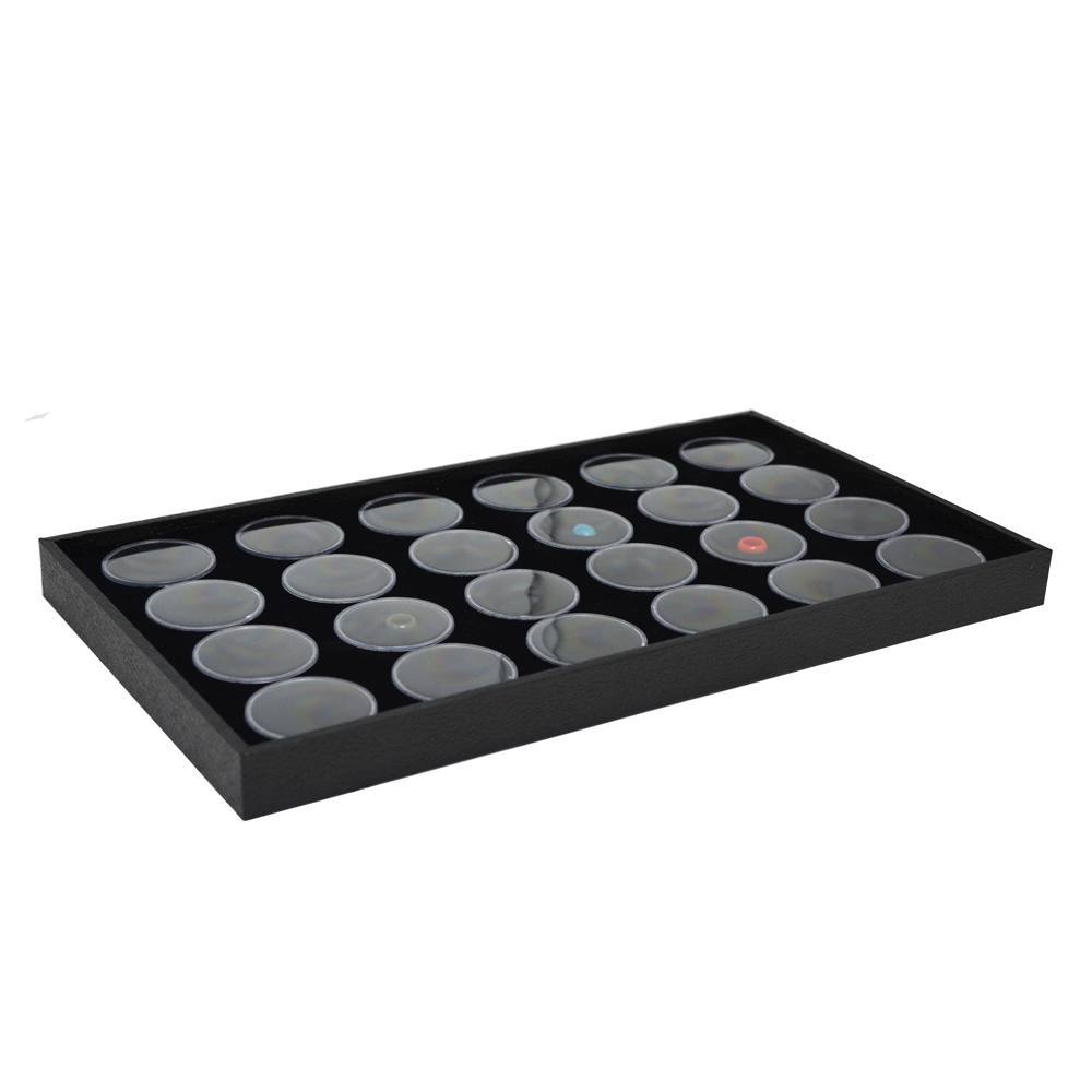 Full Size Black Foam 24 Acrylic Jar Gemstone Tray Liner - Jars Diameter 1-3/4"