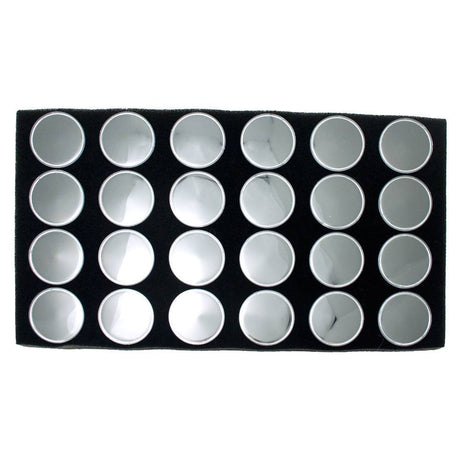 Full Size Black Foam 24 Acrylic Jar Gemstone Tray Liner - Jars Diameter 1-3/4"