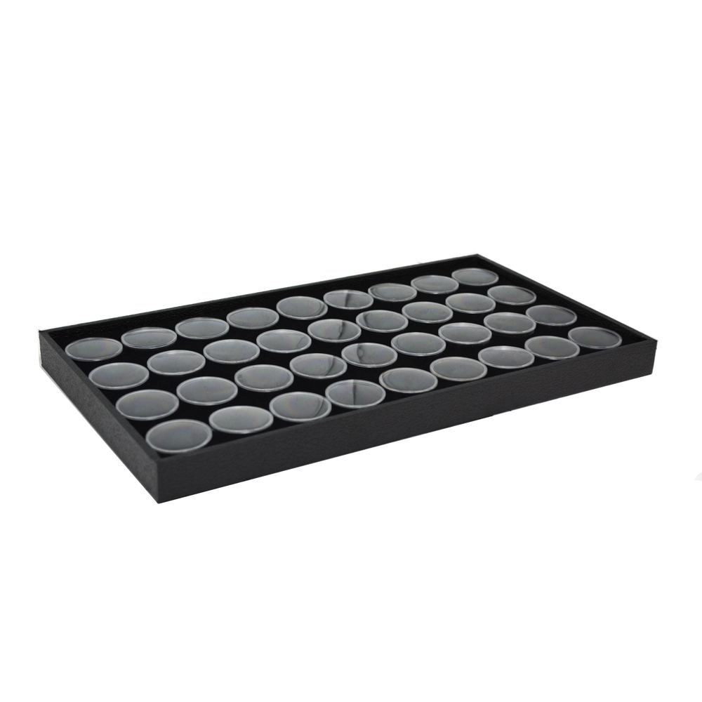 Full Size Black Foam 36 Acrylic Jar Gemstone Tray Liner - Jars Diameter 1-3/8"