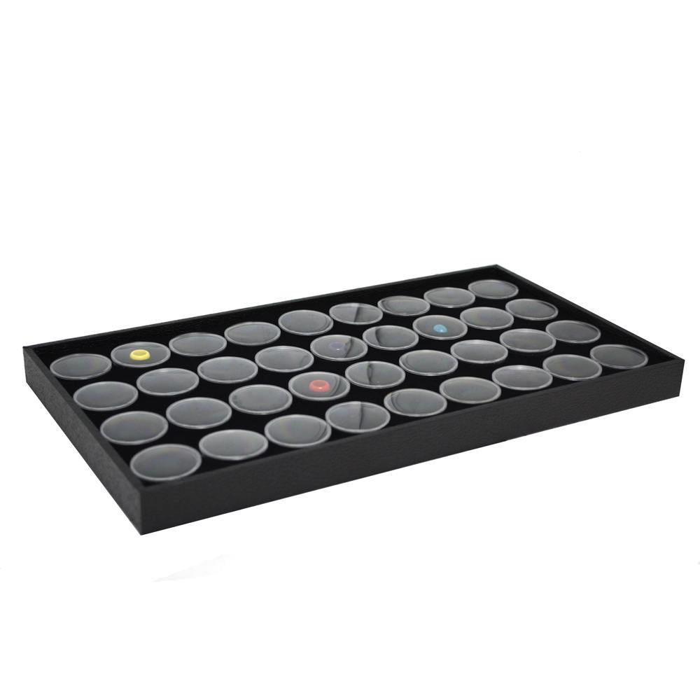 Full Size Black Foam 36 Acrylic Jar Gemstone Tray Liner - Jars Diameter 1-3/8"