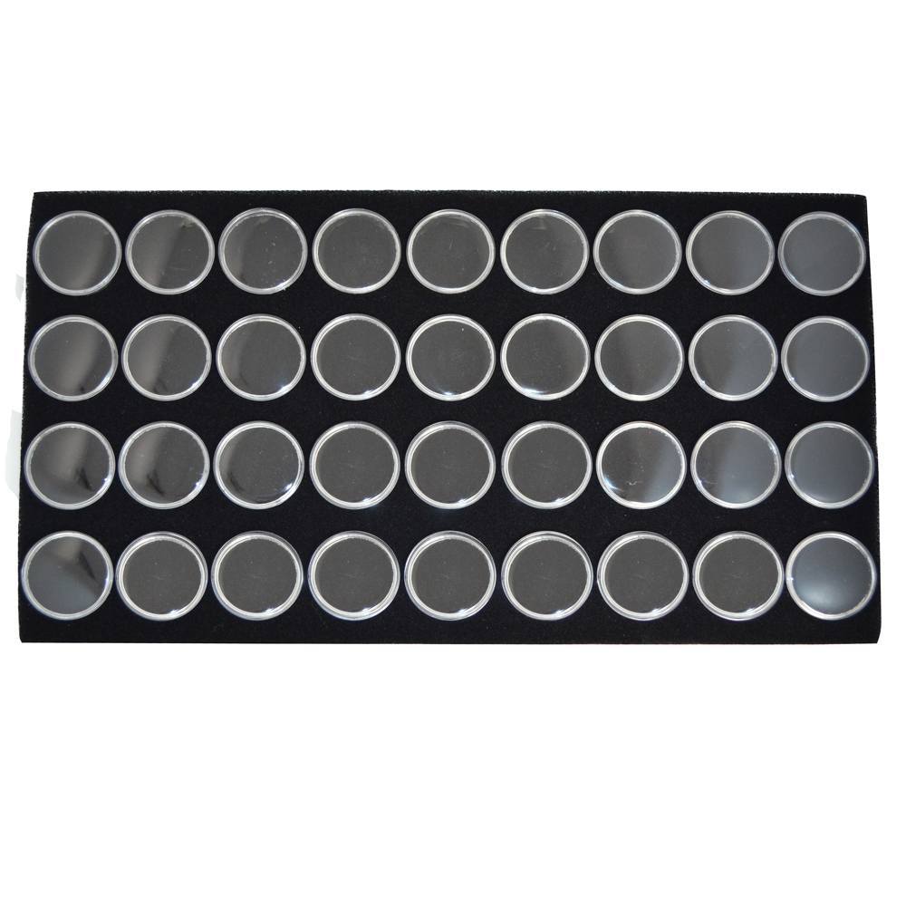 Full Size Black Foam 36 Acrylic Jar Gemstone Tray Liner - Jars Diameter 1-3/8"