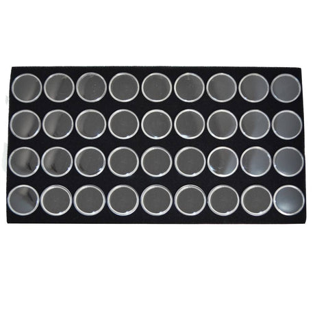Full Size Black Foam 36 Acrylic Jar Gemstone Tray Liner - Jars Diameter 1-3/8"