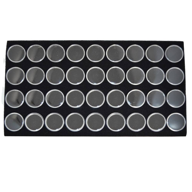 Full Size Black Foam 36 Acrylic Jar Gemstone Tray Liner - Jars Diameter 1-3/8"
