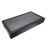 Black Leatherette Jewelry Display Tray with Clear Acrylic Lid, 1½" Tall