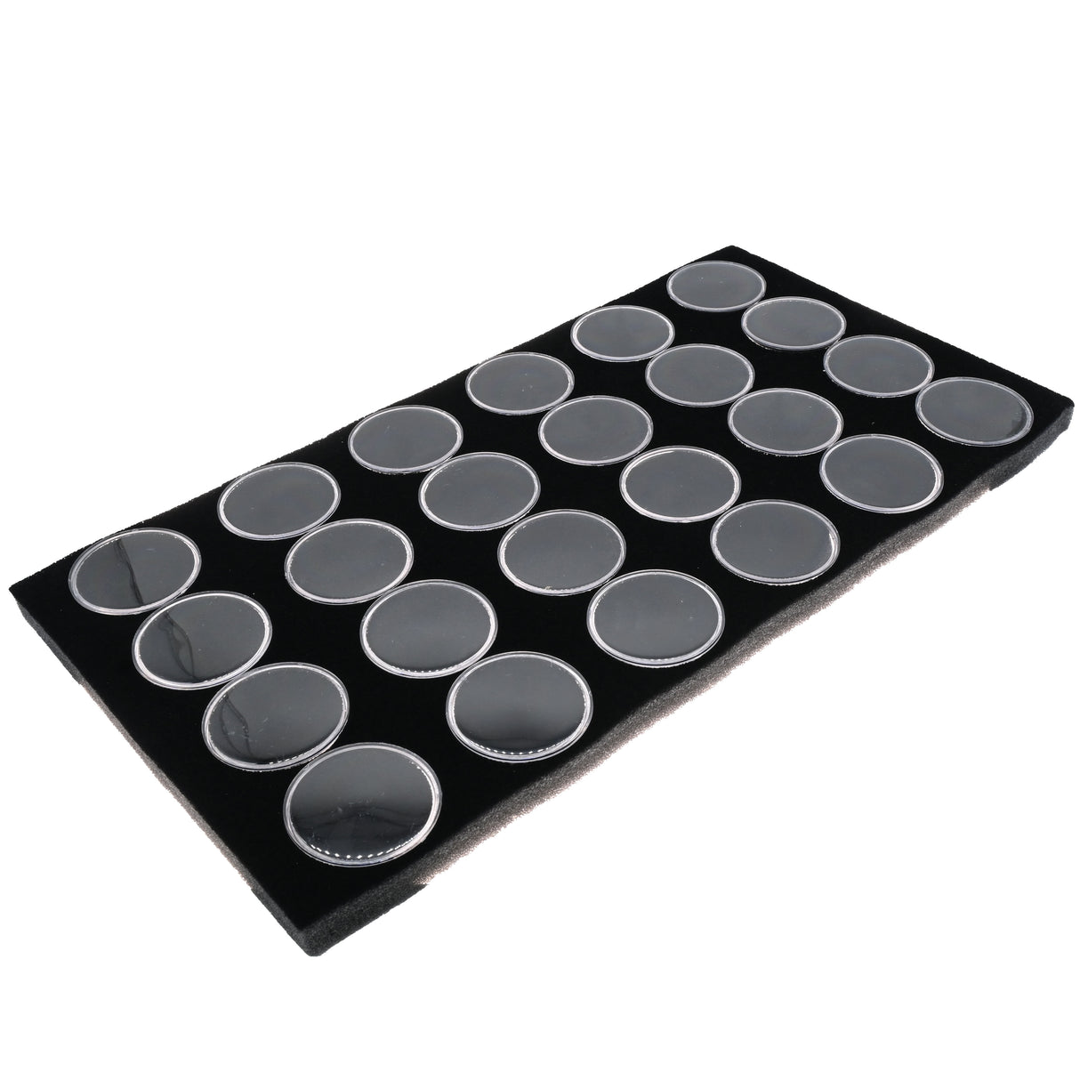Full Size Black Foam 24 Acrylic Jar Gemstone Tray Liner - Jars Diameter 1-3/4"
