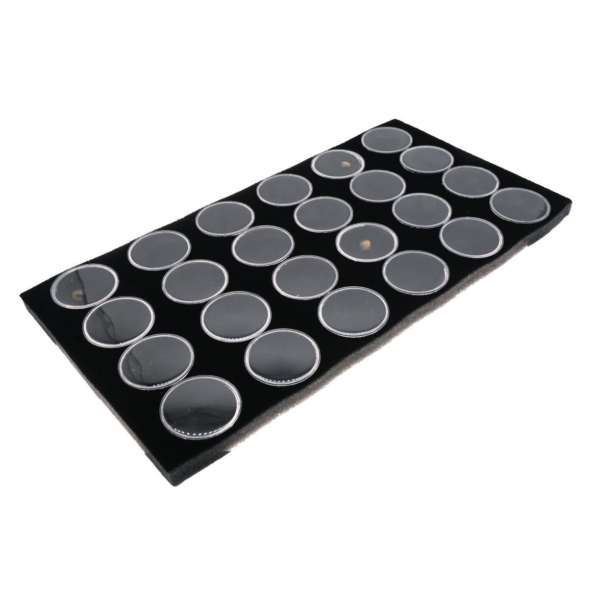 Full Size Black Foam 24 Acrylic Jar Gemstone Tray Liner - Jars Diameter 1-3/4"