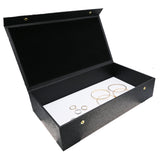 Black Leatherette Jewelry Display Tray with Snap Lid, 3" Tall