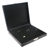 Black Leatherette Ring Travel Case - Holds 36 Rings