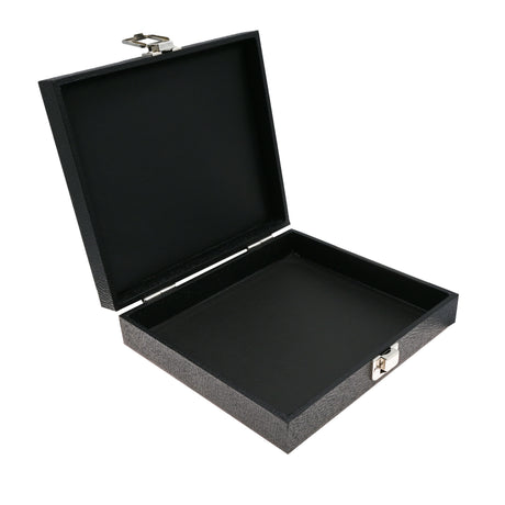 Black Leatherette Jewelry Tray with Snap Lid – Half Size
