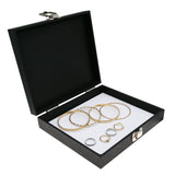 Black Leatherette Jewelry Tray with Snap Lid – Half Size