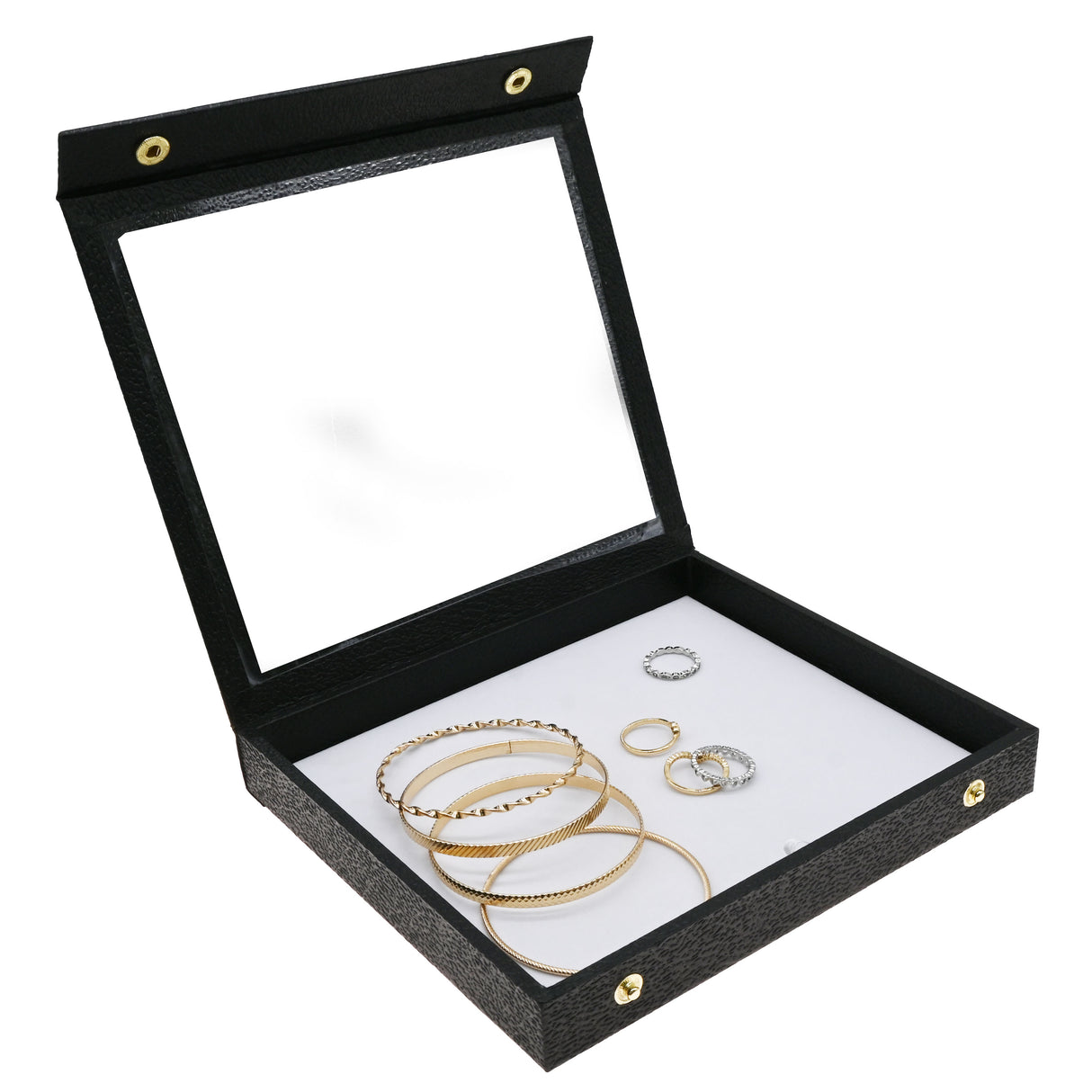 Jewelry Tray with Clear View Snap Lid-Half Size