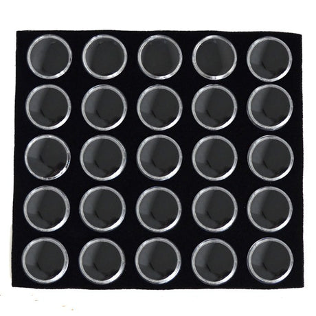 Half Size Black Foam 25 Acrylic Jar Gemstone Tray Liner - Jars Diameter 1-1/8"