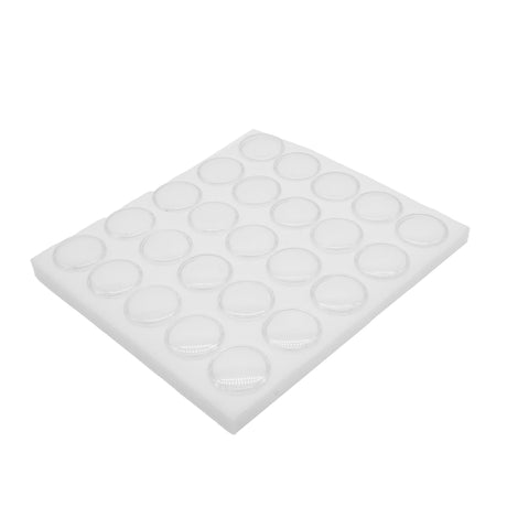 Half Size White Foam 25 Acrylic Jar Gemstone Tray Liner - Jars Diameter 1-1/8"