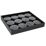 Half Size Black Foam 12 Acrylic Jar Gemstone Tray Liner  - Jars Diameter 1-3/4"