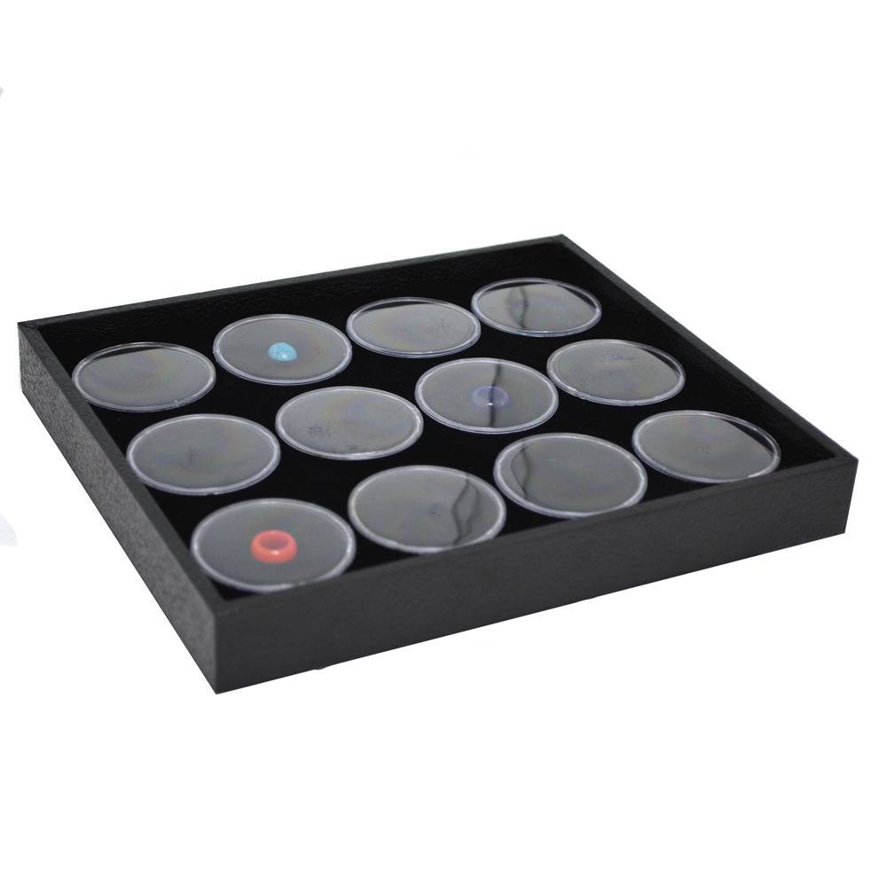 Half Size Black Foam 12 Acrylic Jar Gemstone Tray Liner  - Jars Diameter 1-3/4"