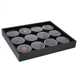 Half Size Black Foam 12 Acrylic Jar Gemstone Tray Liner  - Jars Diameter 1-3/4"