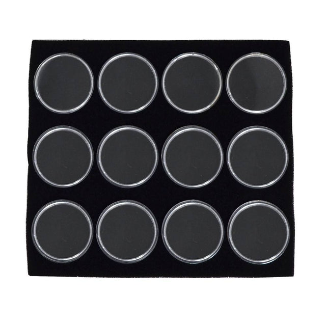Half Size Black Foam 12 Acrylic Jar Gemstone Tray Liner  - Jars Diameter 1-3/4"