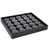 Half Size Black Foam 25 Acrylic Jar Gemstone Tray Liner - Jars Diameter 1-1/8"