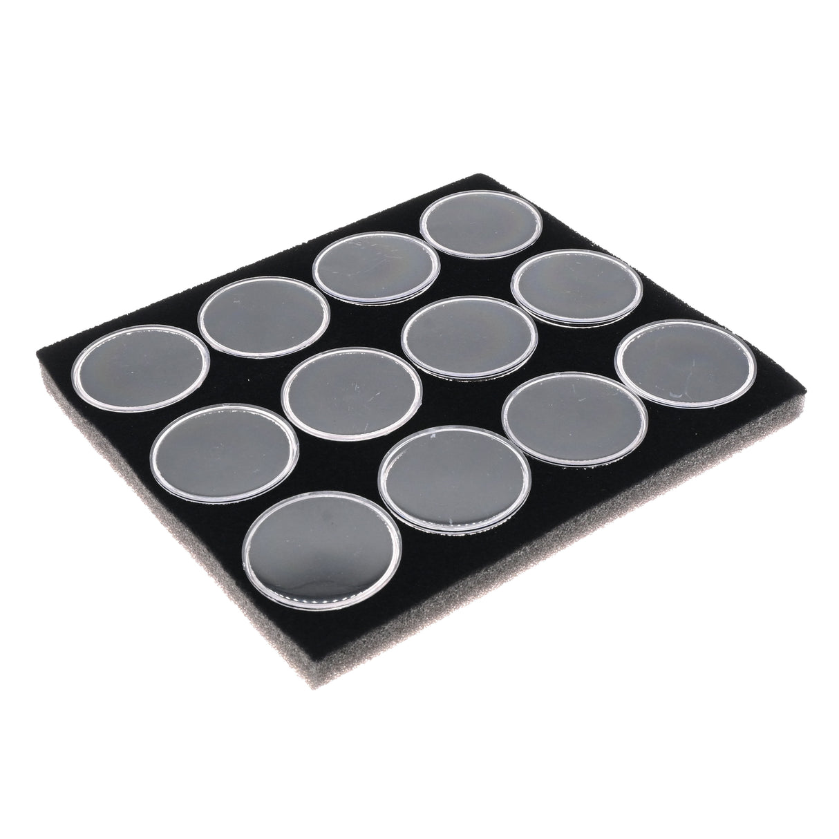 Half Size Black Foam 12 Acrylic Jar Gemstone Tray Liner  - Jars Diameter 1-3/4"