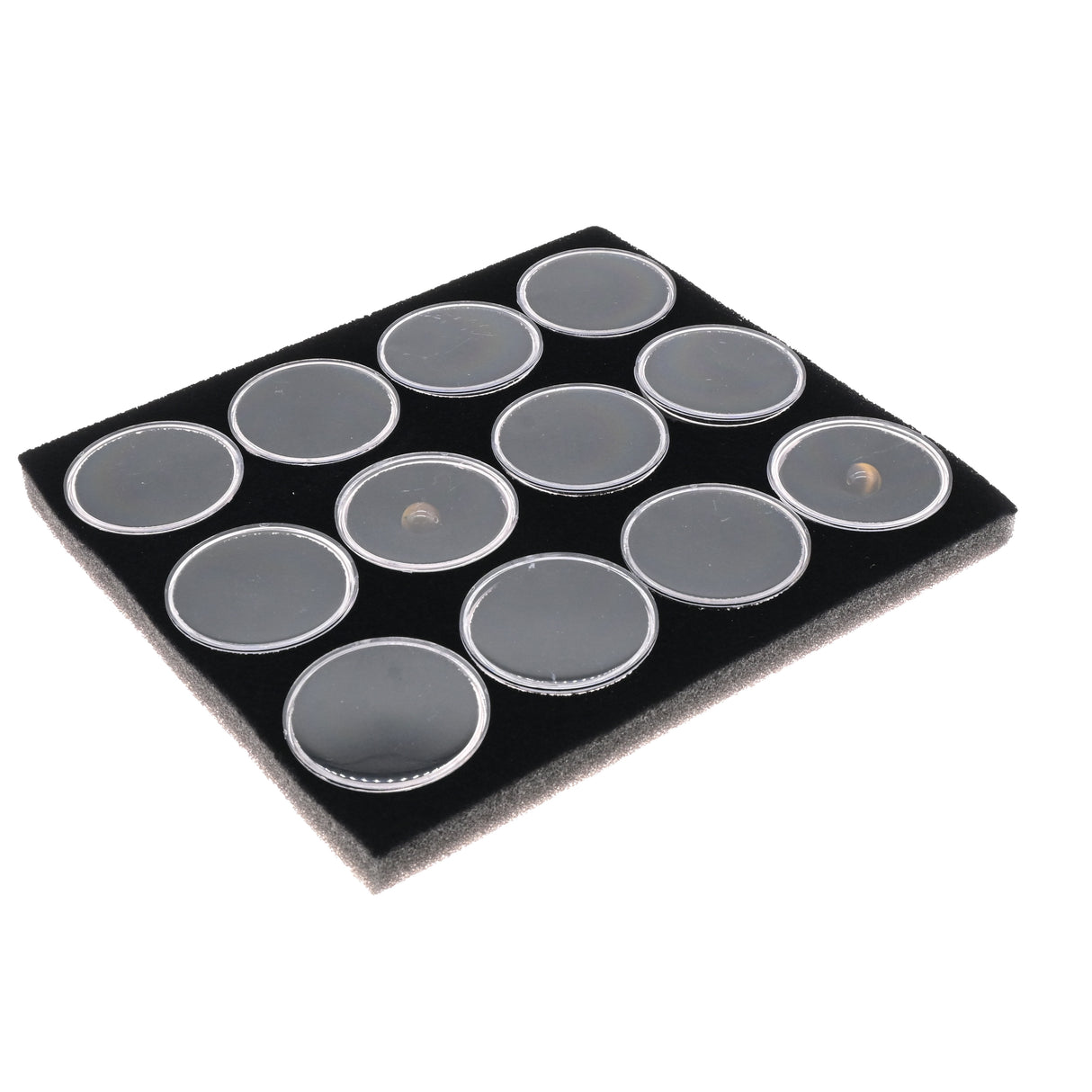 Half Size Black Foam 12 Acrylic Jar Gemstone Tray Liner  - Jars Diameter 1-3/4"