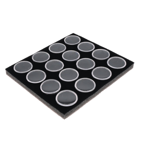 Half Size Black Foam 16 Acrylic Jar Gemstone Tray Liner