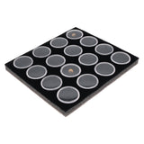Half Size Black Foam 16 Acrylic Jar Gemstone Tray Liner