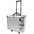 Aluminum Jewelry Tray Carrying Case with Wheels, Holds 12 1" Trays