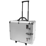 Aluminum Jewelry Tray Carrying Case with Wheels, Holds 12 1" Trays