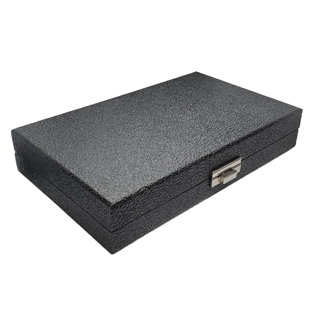 Black Leatherette Wide Slot Jewelry Ring Tray Travel Case, Holds 24 Rings