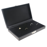 Black Leatherette Ring Travel Case - 24 Wide Slots