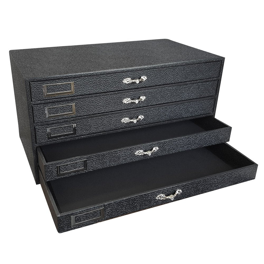 Black 5 Tray Jewelry Storage Organizer 