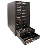 Black 10 Drawer Jewelry Tray Liner / Insert Storage Organizer