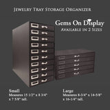 Black 10 Drawer Jewelry Tray Liner / Insert Storage Organizer