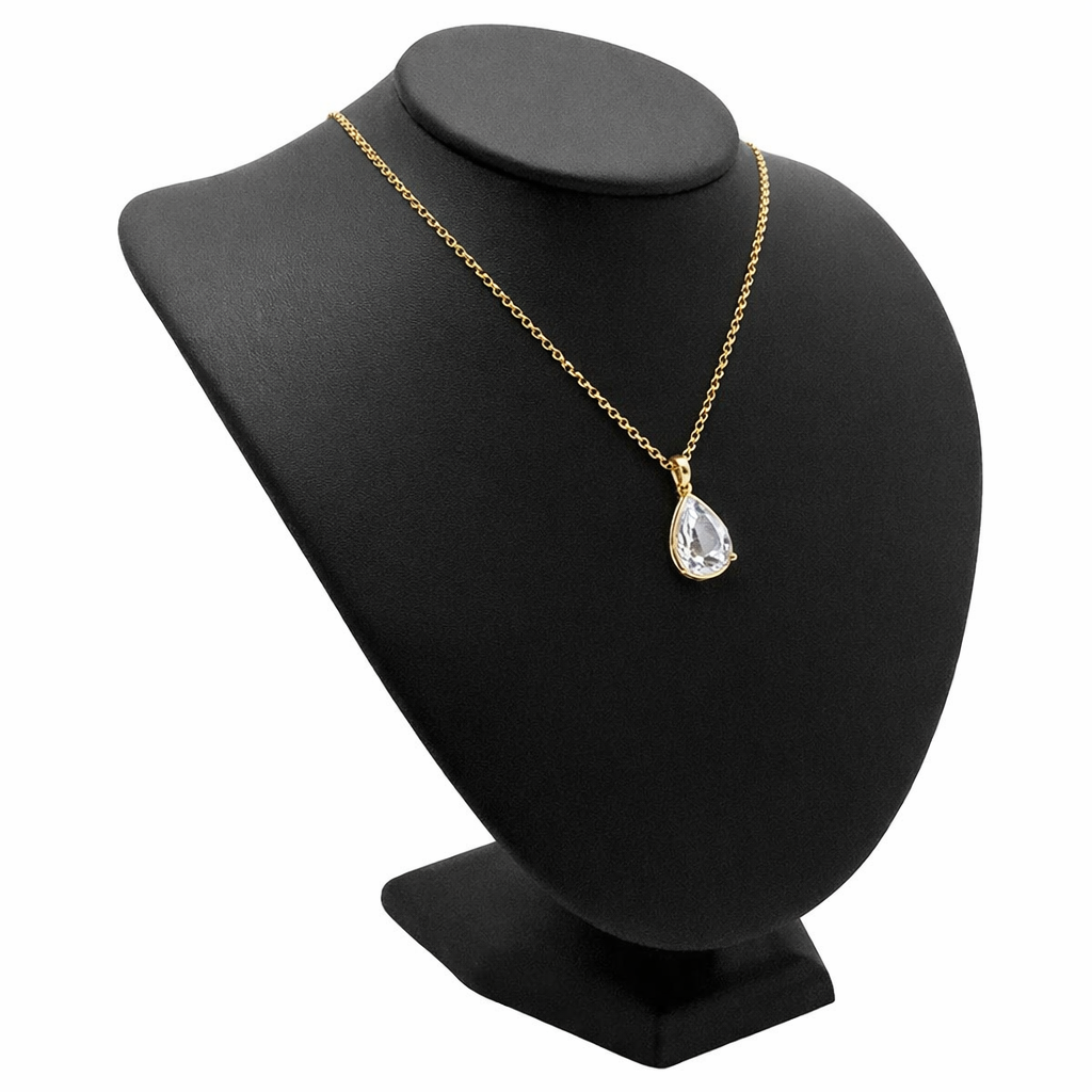 Black Leatherette Wide Necklace Display Bust - 8" Tall