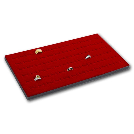 Red Foam 72 Slot Jewelry Ring Tray Liner Insert