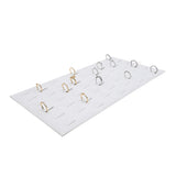 White Leatherette Ring Clip Pad Vertical(50) Rings