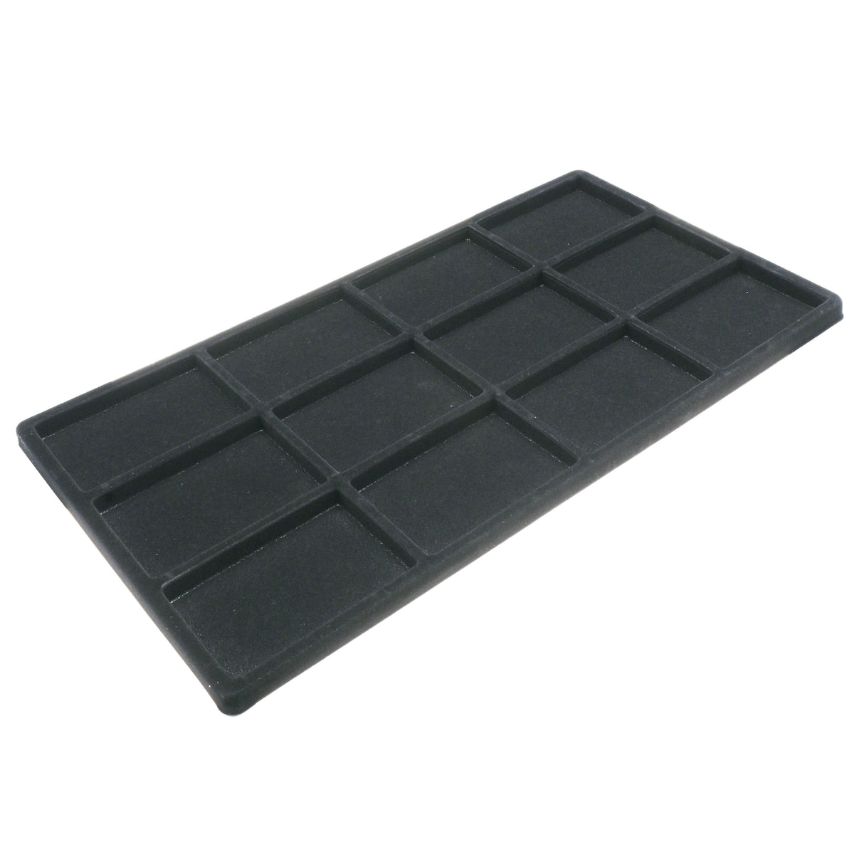 12-Compartment Black Flocked Jewelry Tray Liner - Full Size