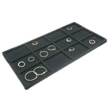 12-Compartment Black Flocked Jewelry Tray Liner - Full Size