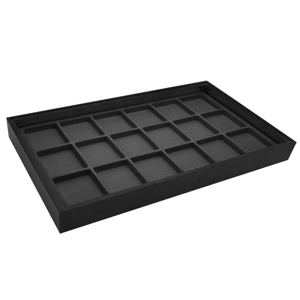 Black Flocked Tray Liner-18 Compartments-Full Size