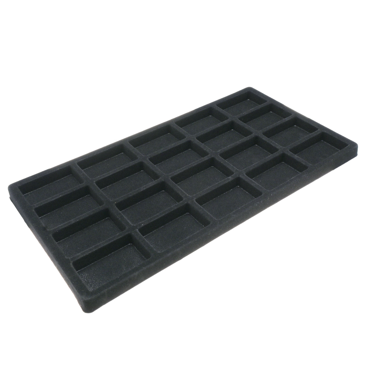 20-Compartment Black Flocked Jewelry Tray Liner - Full Size