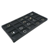 20-Compartment Black Flocked Jewelry Tray Liner - Full Size