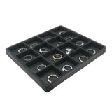 16-Compartment Black Flocked Jewelry Tray Liner - Half Size