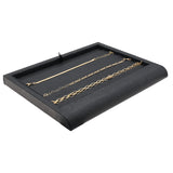 Black Leatherette Bracelet Showcase Tray - 8 Tilted Rows