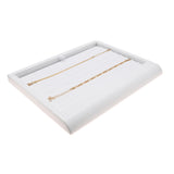 White Leatherette Bracelet Display Tray – Holds 8 Bracelets