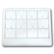 White Leatherette Jewelry Earring / Pendant Display Tray, Holds 12 items