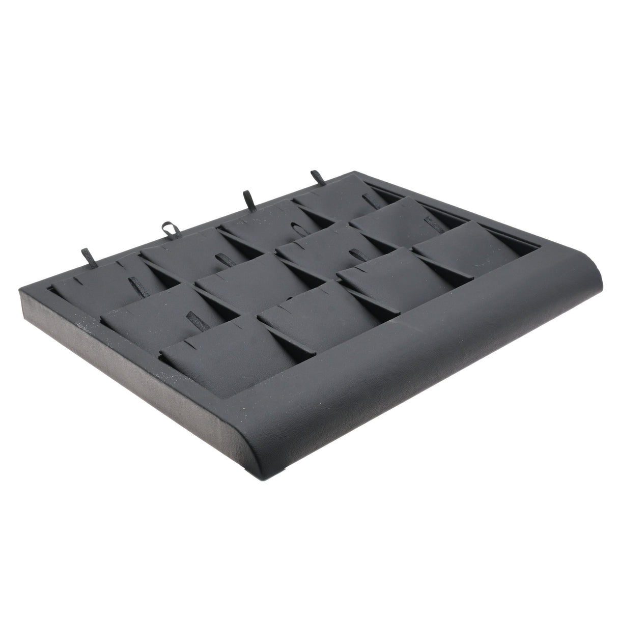 Black Leatherette Earring Pendant Display Tray - Holds 12
